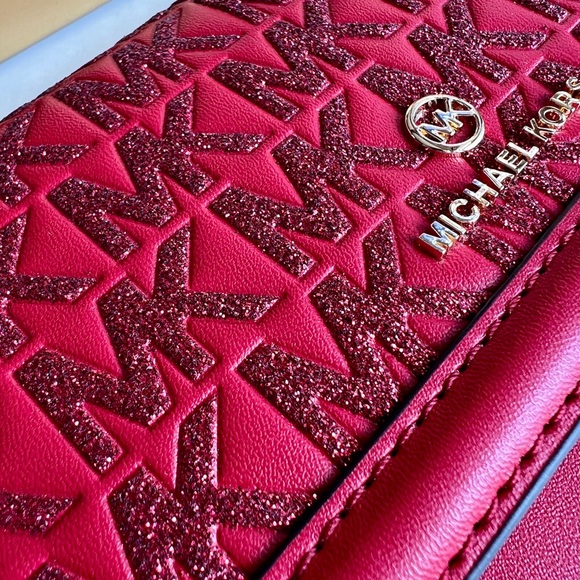 Michael Kors Red Embossed Leather Wallet NWT - Picture 5 of 6
